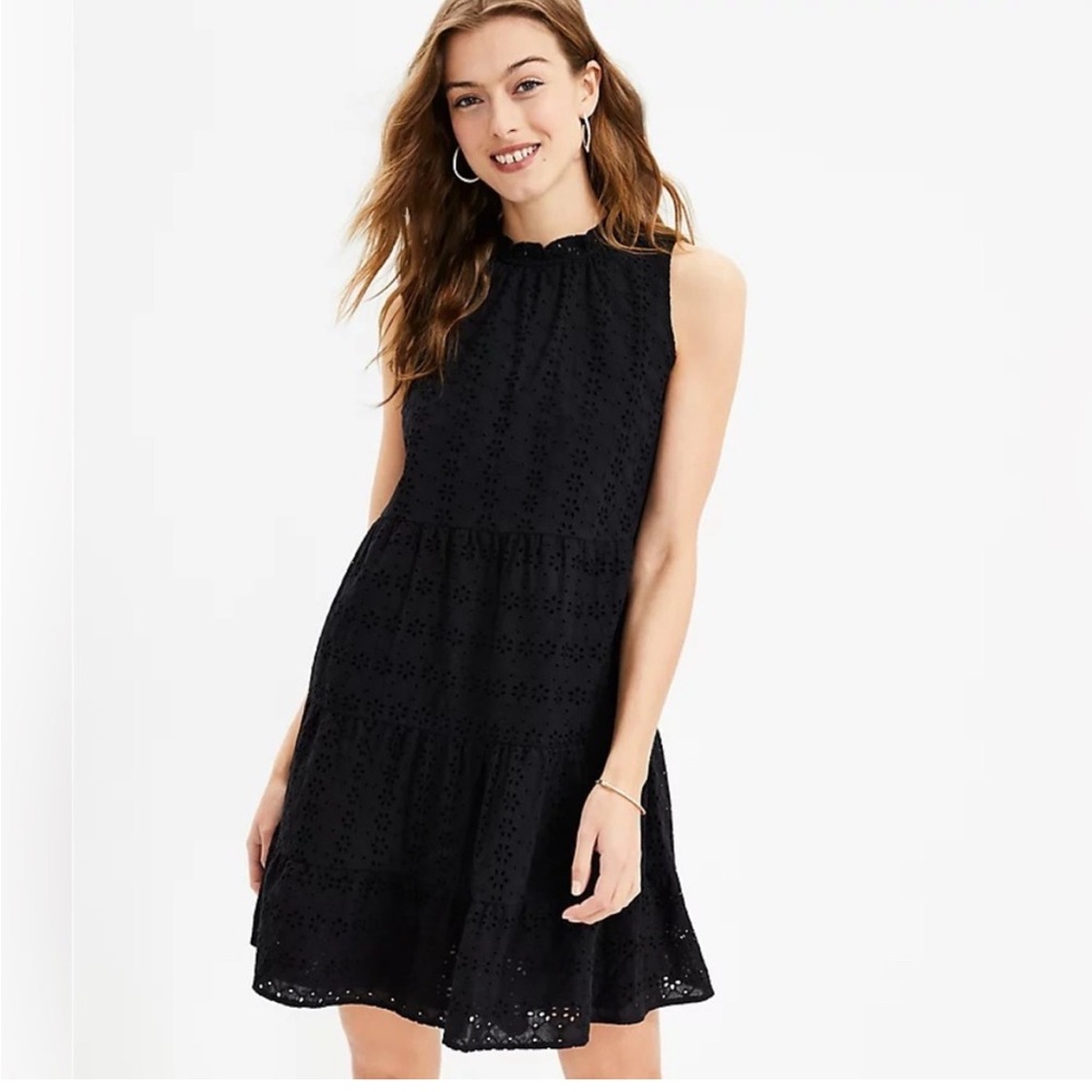 Ann Taylor LOFT Black Sleeveless Eilette Dress